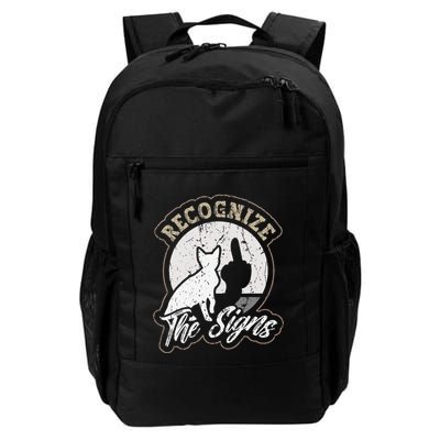 Cat Recognize The Sign Funny Middle Finger Shadow Sarcastic Daily Commute Backpack