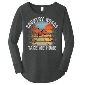 Country Roads Take Me Home Country Music Retro Women's Perfect Tri Tunic Long Sleeve Shirt