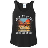 Country Roads Take Me Home Country Music Retro Ladies Essential Tank