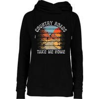 Country Roads Take Me Home Country Music Retro Womens Funnel Neck Pullover Hood