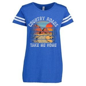 Country Roads Take Me Home Country Music Retro Enza Ladies Jersey Football T-Shirt