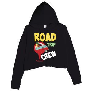 Cool Road Trip Crew Funny Summer Vacation Travel Fan Gift Crop Fleece Hoodie