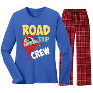 Cool Road Trip Crew Funny Summer Vacation Travel Fan Gift Women's Long Sleeve Flannel Pajama Set 