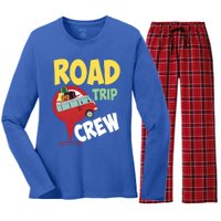 Cool Road Trip Crew Funny Summer Vacation Travel Fan Gift Women's Long Sleeve Flannel Pajama Set 