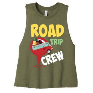 Cool Road Trip Crew Funny Summer Vacation Travel Fan Gift Women's Racerback Cropped Tank