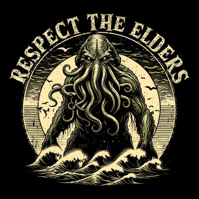 Cthulhu Respect The Elders Vintage Cosmic Horror T-Shirt