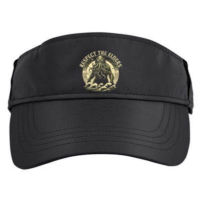 Cthulhu Respect The Elders Vintage Cosmic Horror Adult Drive Performance Visor