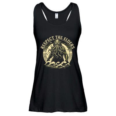 Cthulhu Respect The Elders Vintage Cosmic Horror Ladies Essential Flowy Tank