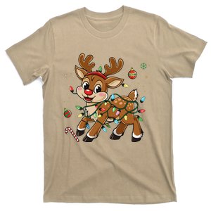 Cute Rudolph The Red Nose Reindeer Santa Christmas T-Shirt