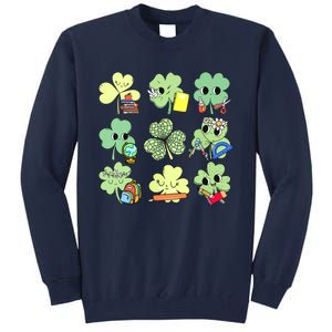 Cute Retro Teacher St Patricks Day Shamrock Irish Lucky Tall Sweatshirt