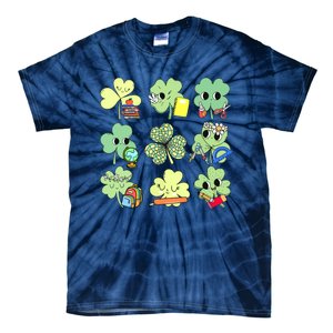 Cute Retro Teacher St Patricks Day Shamrock Irish Lucky Tie-Dye T-Shirt