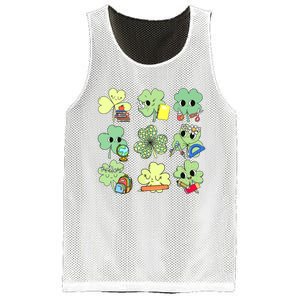 Cute Retro Teacher St Patricks Day Shamrock Irish Lucky Mesh Reversible Basketball Jersey Tank