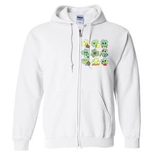 Cute Retro Teacher St Patricks Day Shamrock Irish Lucky Full Zip Hoodie