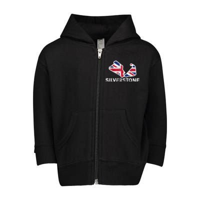 Car Racing Track In England Silverstone Circuit Racing Fans Toddler Zip Fleece Hoodie