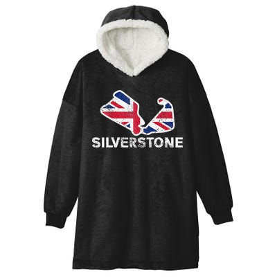 Car Racing Track In England Silverstone Circuit Racing Fans Hooded Wearable Blanket