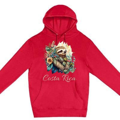 Costa Rica Tropical Sloth Premium Pullover Hoodie