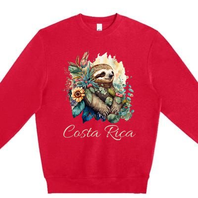 Costa Rica Tropical Sloth Premium Crewneck Sweatshirt