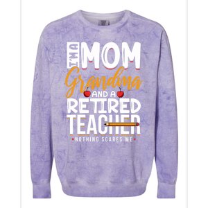 Cute Retired Teacher Full Time Grandma Teachers Cool Gift Colorblast Crewneck Sweatshirt