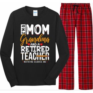 Cute Retired Teacher Full Time Grandma Teachers Cool Gift Long Sleeve Pajama Set