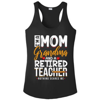 Cute Retired Teacher Full Time Grandma Teachers Cool Gift Ladies PosiCharge Competitor Racerback Tank