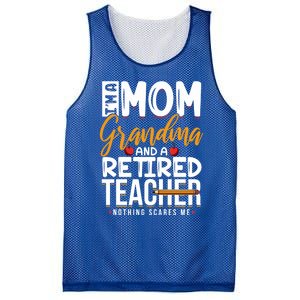 Cute Retired Teacher Full Time Grandma Teachers Cool Gift Mesh Reversible Basketball Jersey Tank