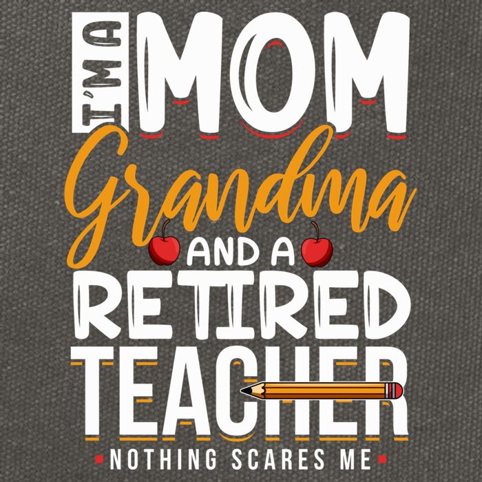 Cute Retired Teacher Full Time Grandma Teachers Cool Gift Cotton Canvas Backpack
