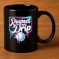 Cool Respect the Drip Icecream Baseball Fan 11oz C Handle Ceramic Mug