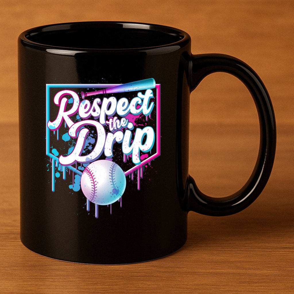 Cool Respect the Drip Icecream Baseball Fan 11oz C Handle Ceramic Mug