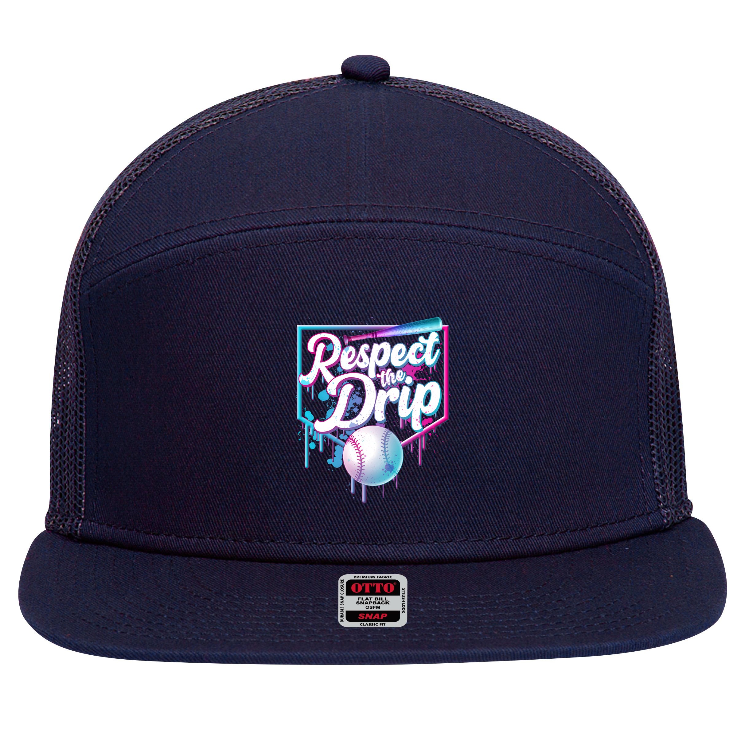 Cool Respect the Drip Icecream Baseball Fan 7 Panel Mesh Trucker Snapback Hat