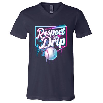Cool Respect the Drip Icecream Baseball Fan V-Neck T-Shirt