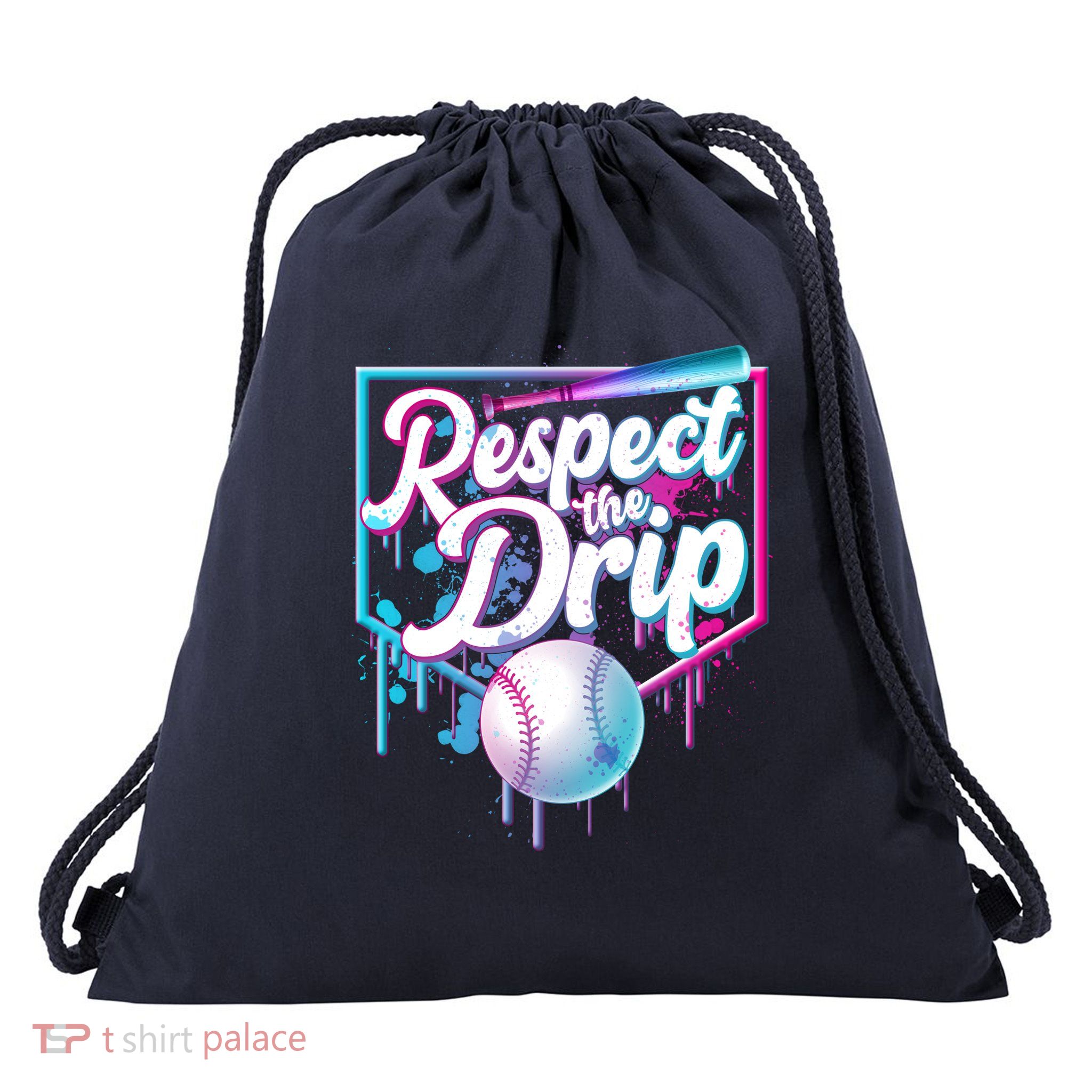 Cool Respect the Drip Icecream Baseball Fan Drawstring Bag