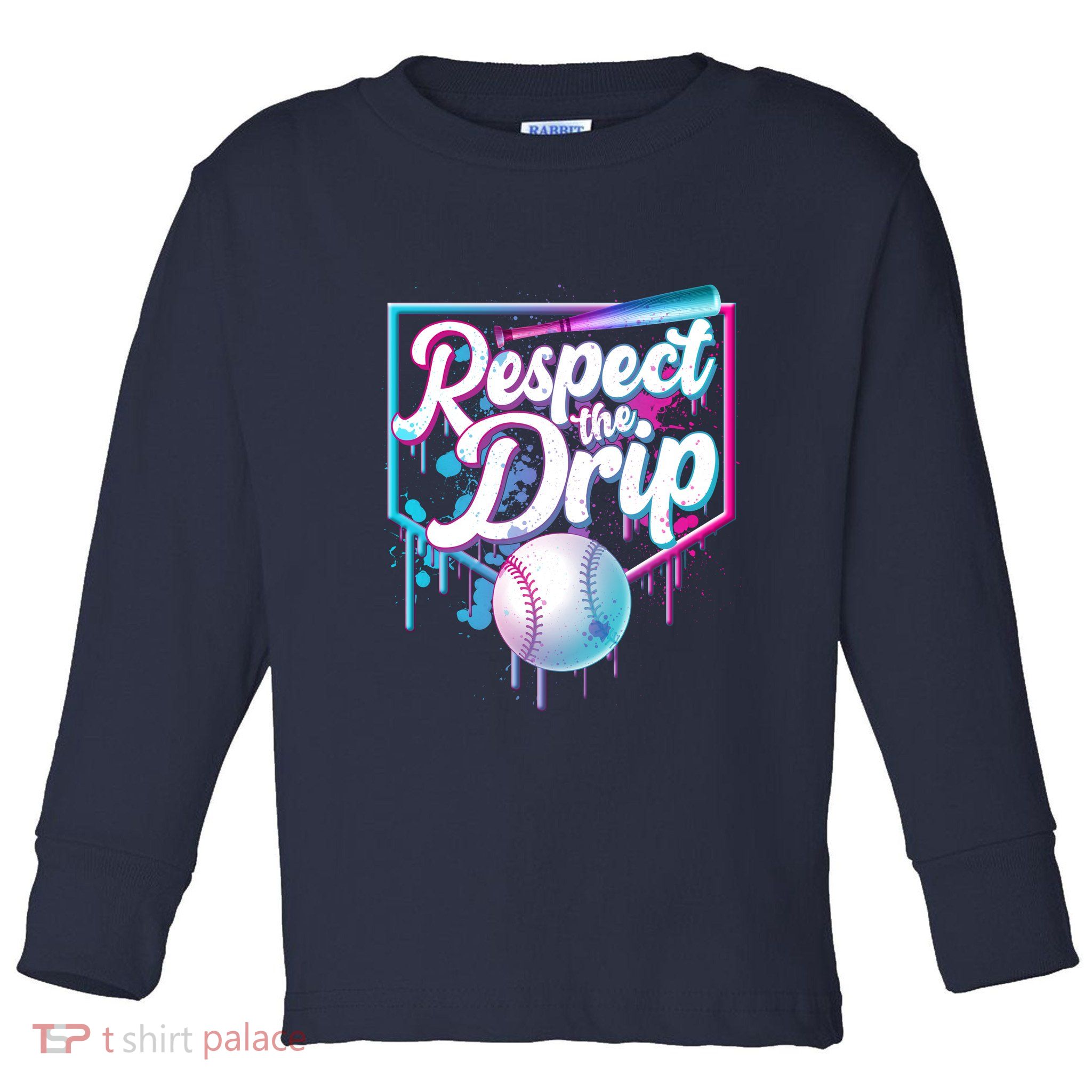 Cool Respect the Drip Icecream Baseball Fan Toddler Long Sleeve Shirt