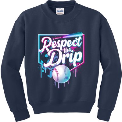 Cool Respect the Drip Icecream Baseball Fan Kids Sweatshirt