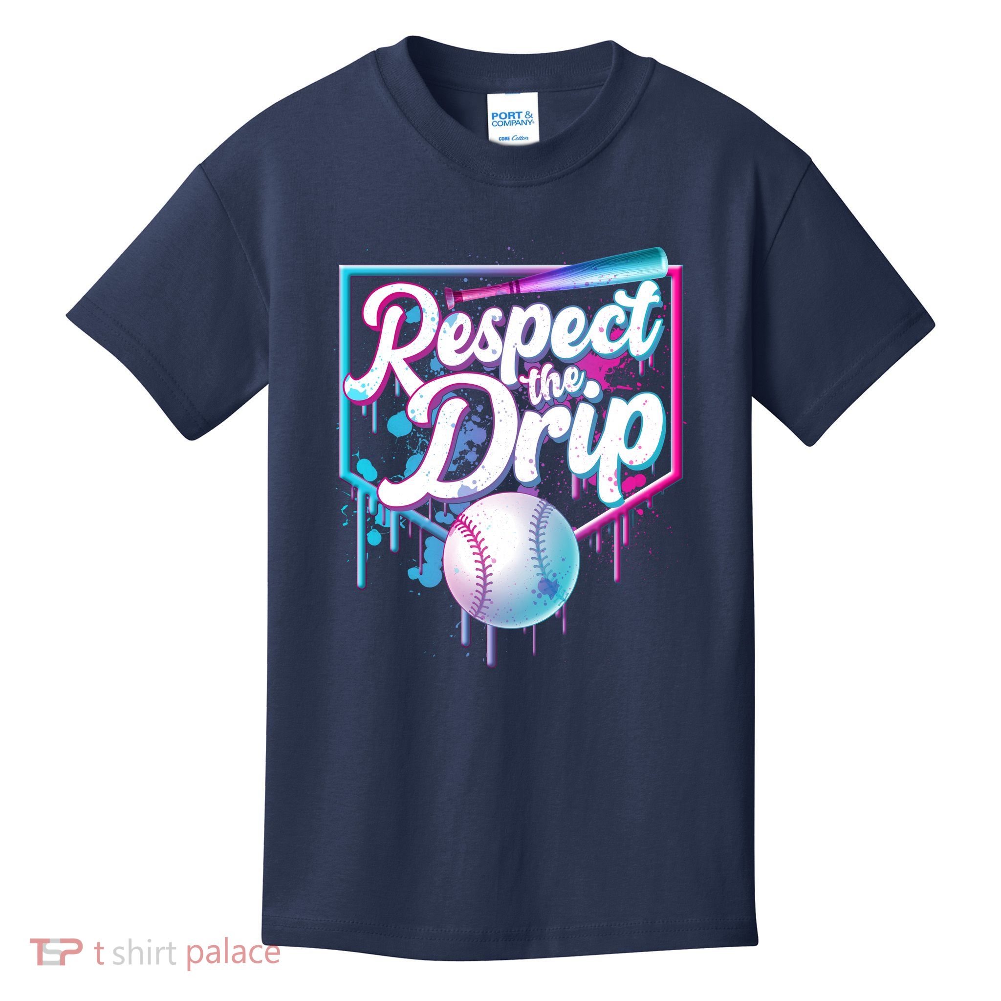 Cool Respect the Drip Icecream Baseball Fan Kids T-Shirt