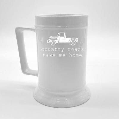 Country Roads Take Me Home Beer Stein