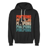 Cool Retro Text Silhouette Ping Pong Premium Garment-Dyed Fleece Hoodie