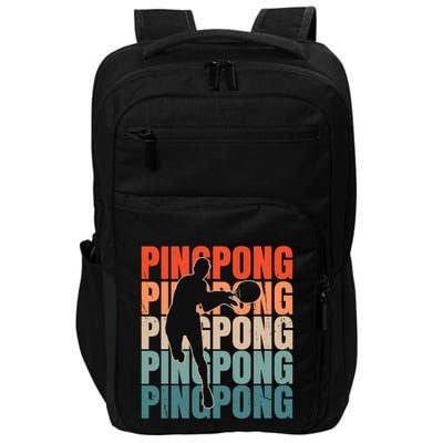Cool Retro Text Silhouette Ping Pong Premium Impact Tech Backpack