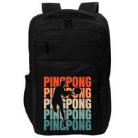 Cool Retro Text Silhouette Ping Pong Premium Impact Tech Backpack