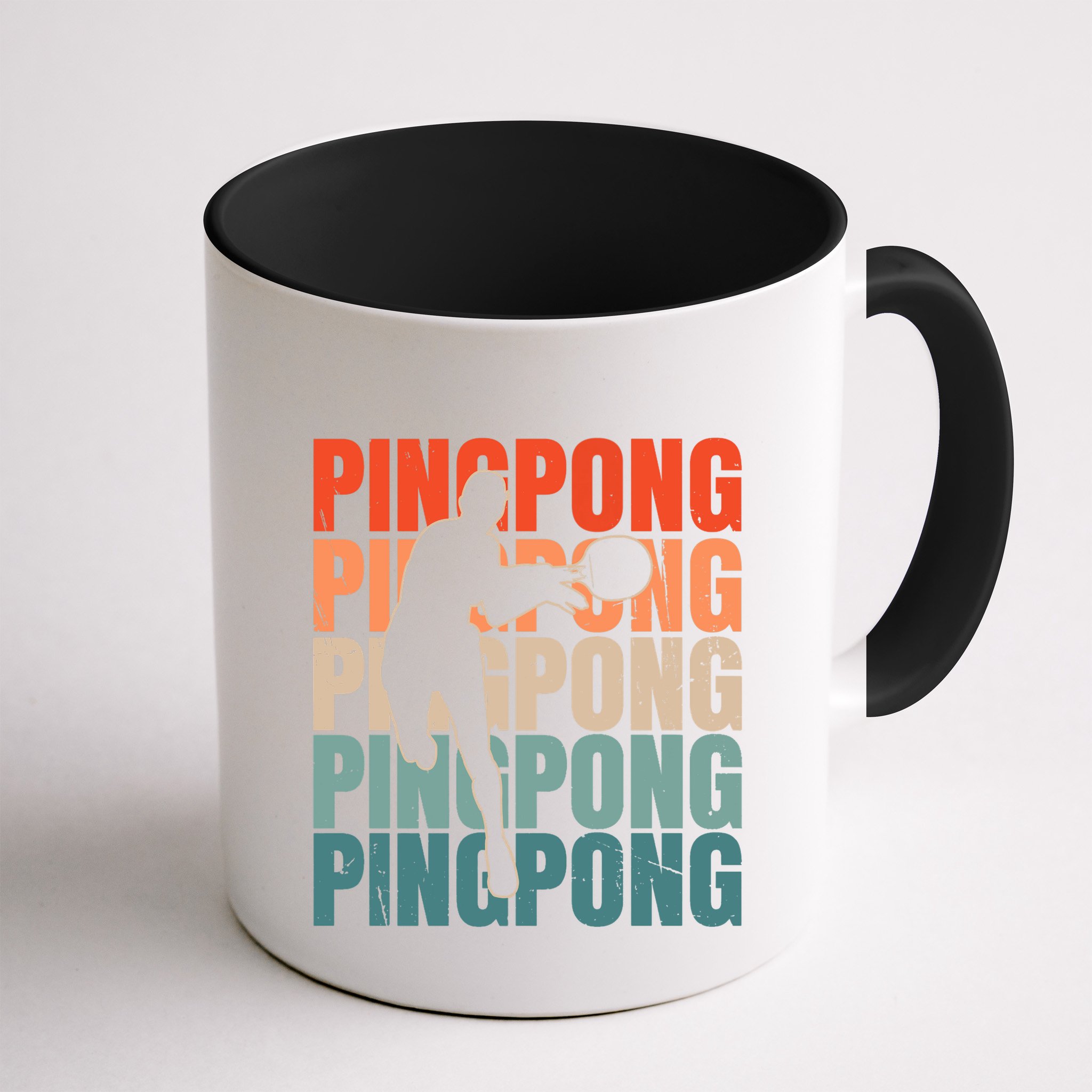 Cool Retro Text Silhouette Ping Pong Premium Mug