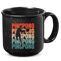 Cool Retro Text Silhouette Ping Pong Premium 15oz Campfire Ceramic Mug