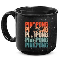 Cool Retro Text Silhouette Ping Pong Premium 15oz Campfire Ceramic Mug