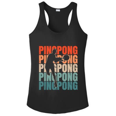 Cool Retro Text Silhouette Ping Pong Premium Ladies PosiCharge Competitor Racerback Tank
