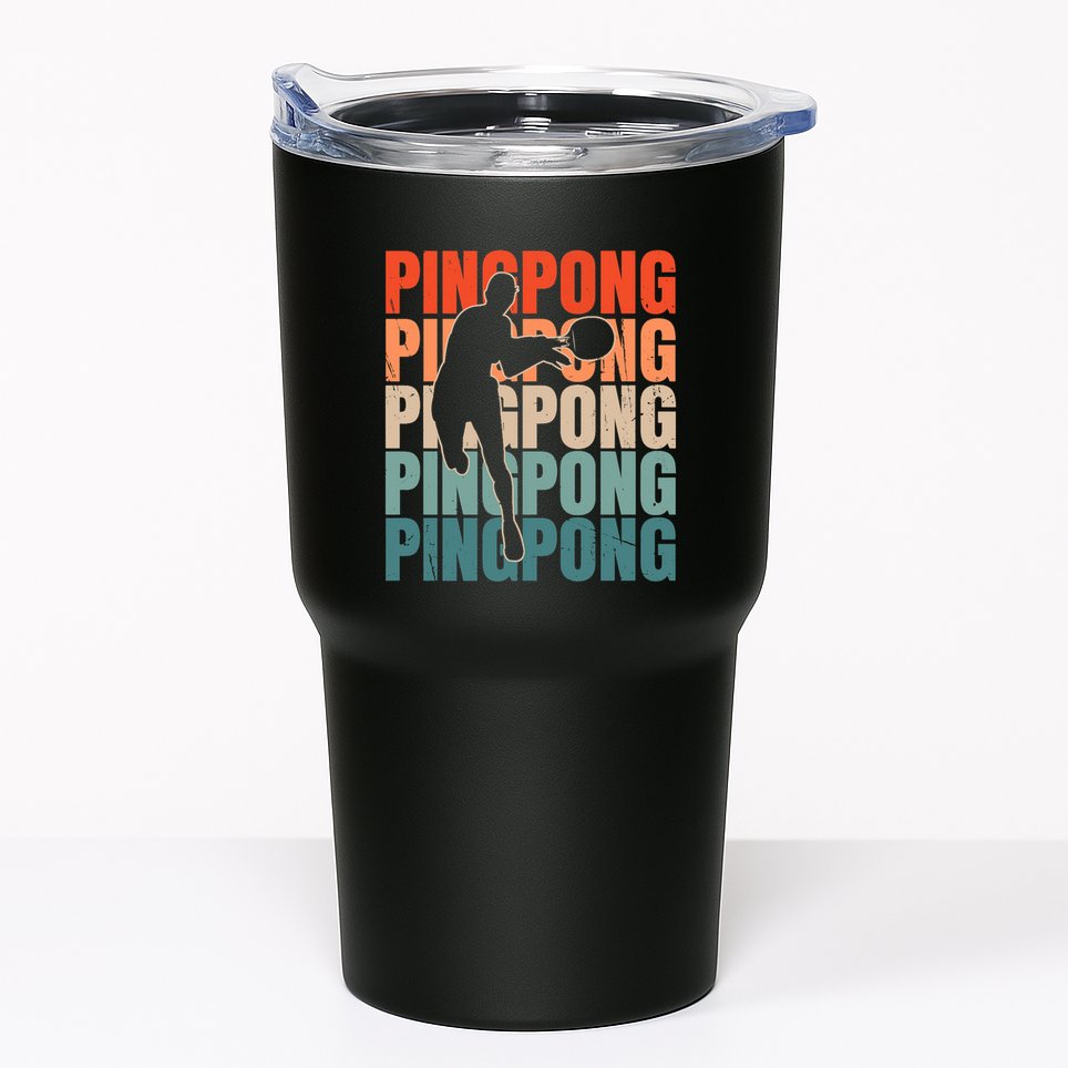 Cool Retro Text Silhouette Ping Pong Premium Tumbler