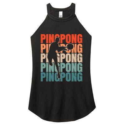 Cool Retro Text Silhouette Ping Pong Premium Women's Perfect Tri Rocker Tank