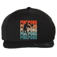 Cool Retro Text Silhouette Ping Pong Premium Wool Snapback Cap