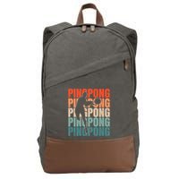 Cool Retro Text Silhouette Ping Pong Premium Cotton Canvas Backpack