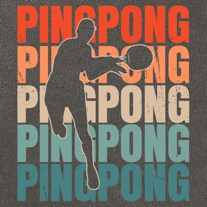 Cool Retro Text Silhouette Ping Pong Premium Cotton Canvas Backpack