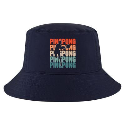 Cool Retro Text Silhouette Ping Pong Premium Cool Comfort Performance Bucket Hat