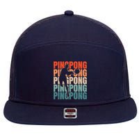Cool Retro Text Silhouette Ping Pong Premium 7 Panel Mesh Trucker Snapback Hat