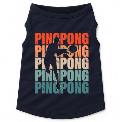 Cool Retro Text Silhouette Ping Pong Premium Doggie Tank
